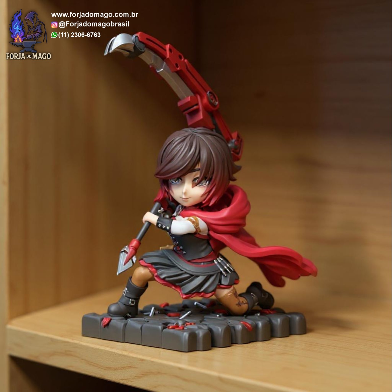 Genshin Impact-Ruby Rose Chibi Miniatura, Escultura, Action Figure